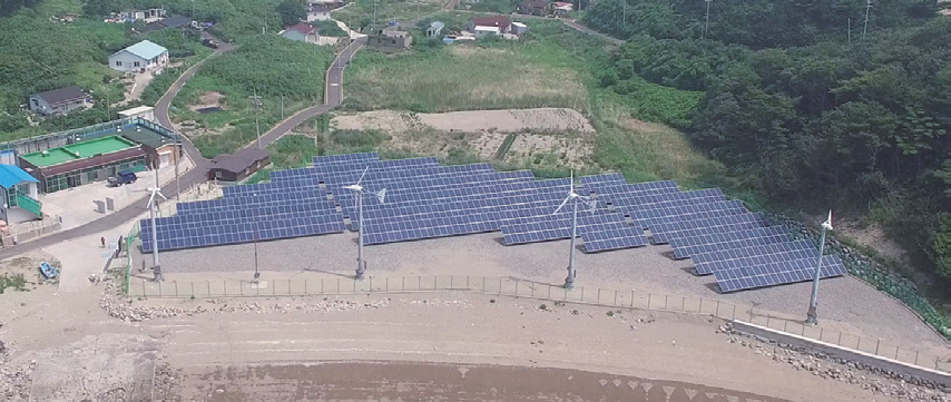 백아도에 설치된 태양광 발전시설